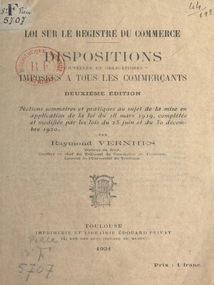 cover image of Loi sur le registre du commerce